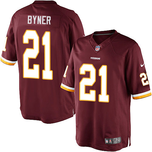 Men's Limited Earnest Byner Nike Jersey Burgundy Red Home - #21 NFL Washington Redskins